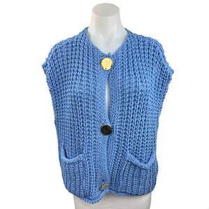Zara Blue Knit Sweater Vest